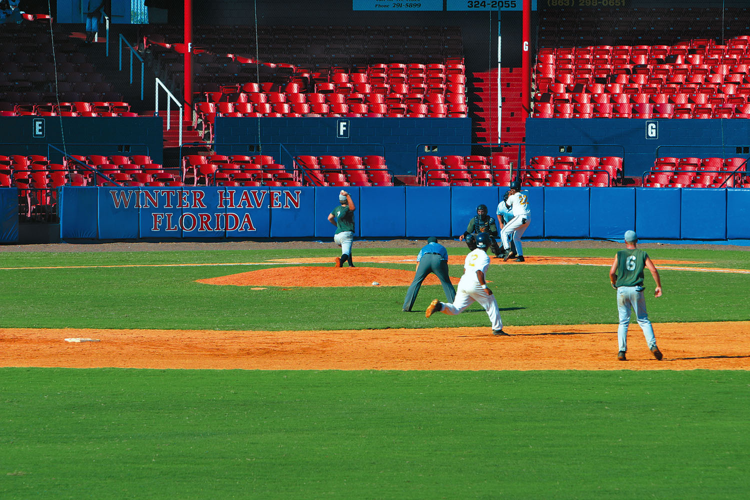A baseball game at Chain Of Lakes Park in Winter Haven