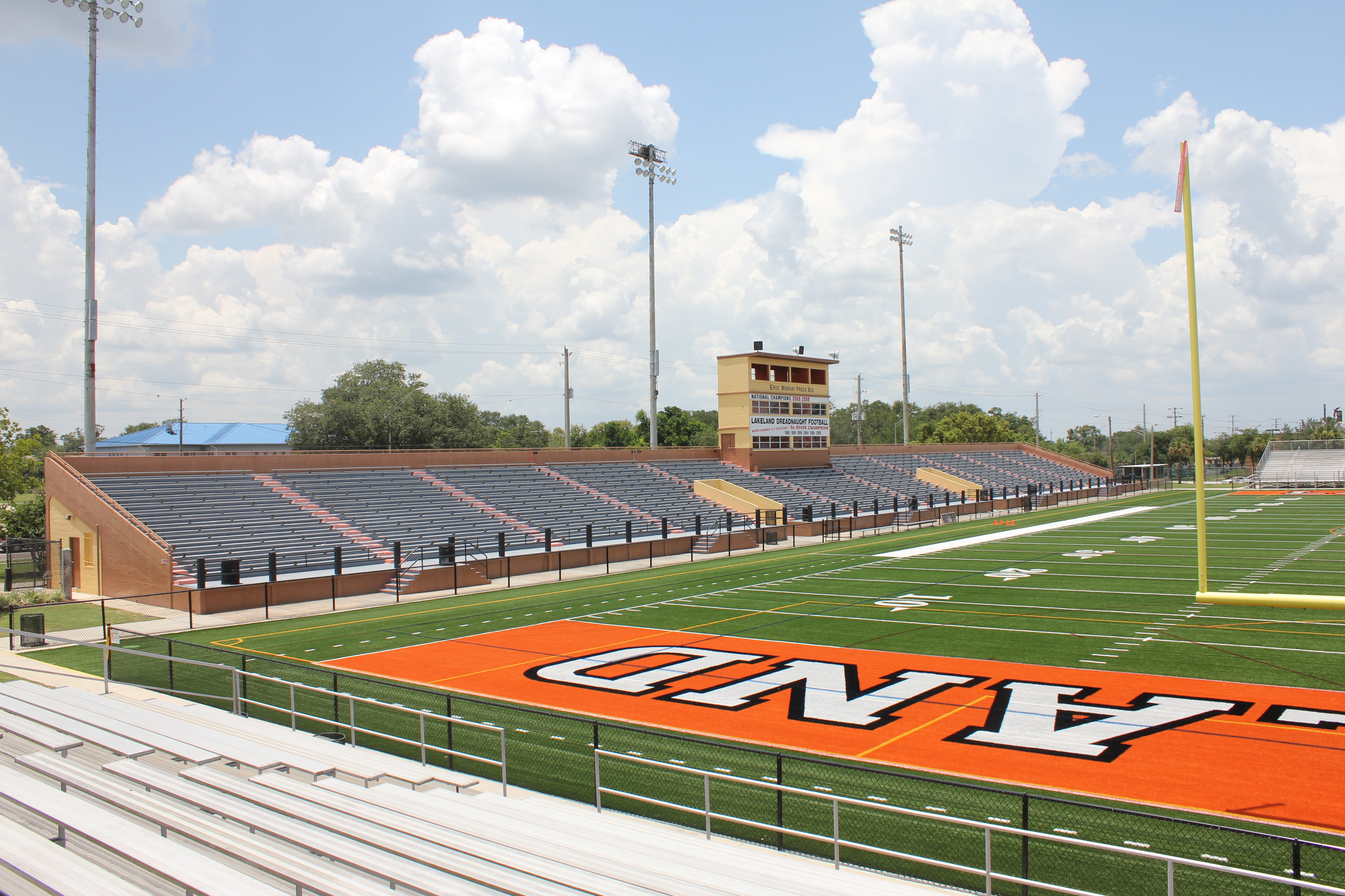 A picture of the field at historic Bryant Stadium in Lakeland