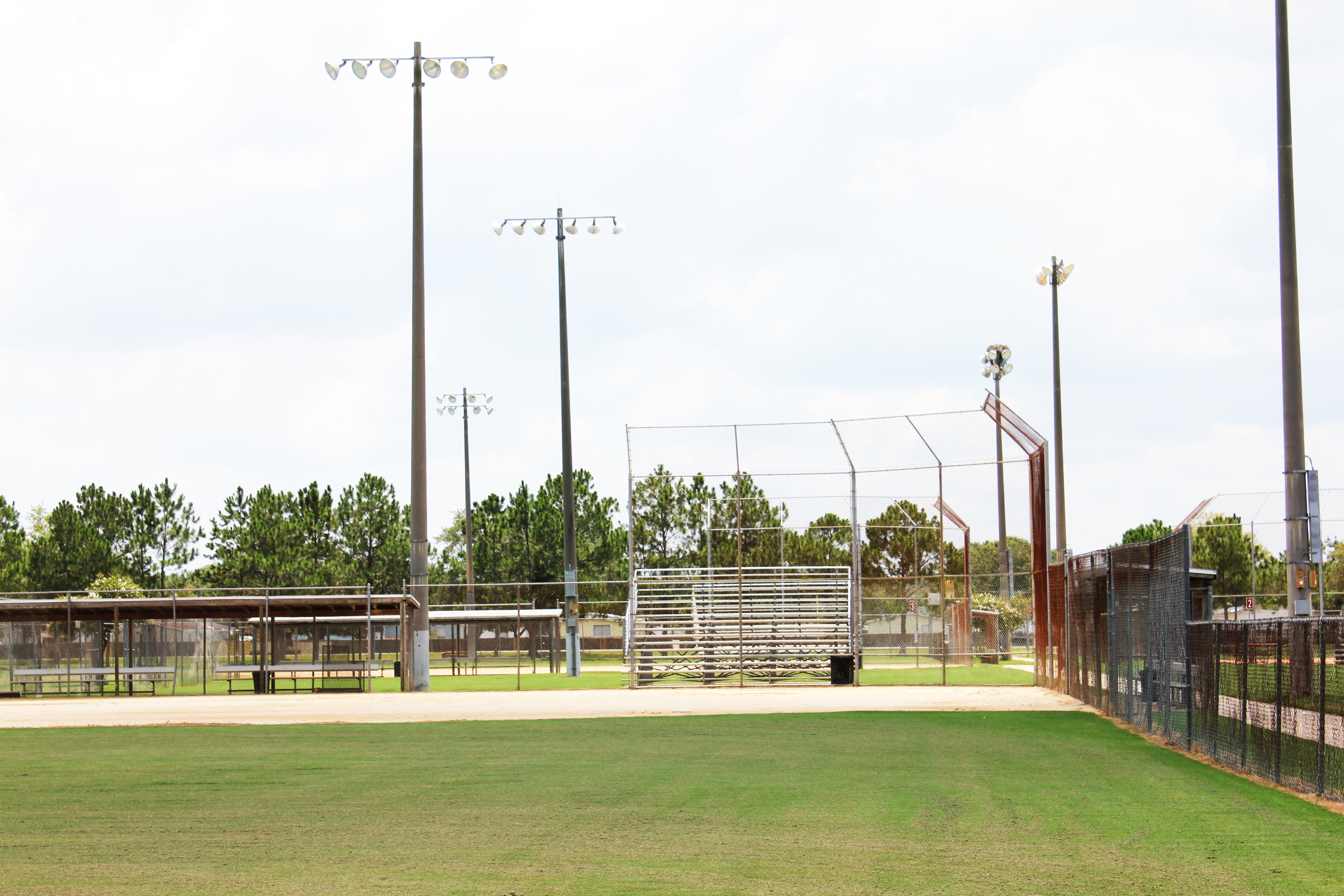 A softball field at Westside Park