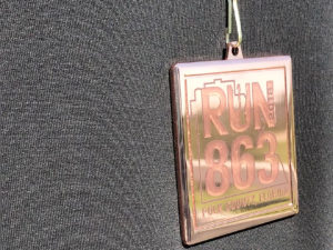The inaugural RUN 863 medal
