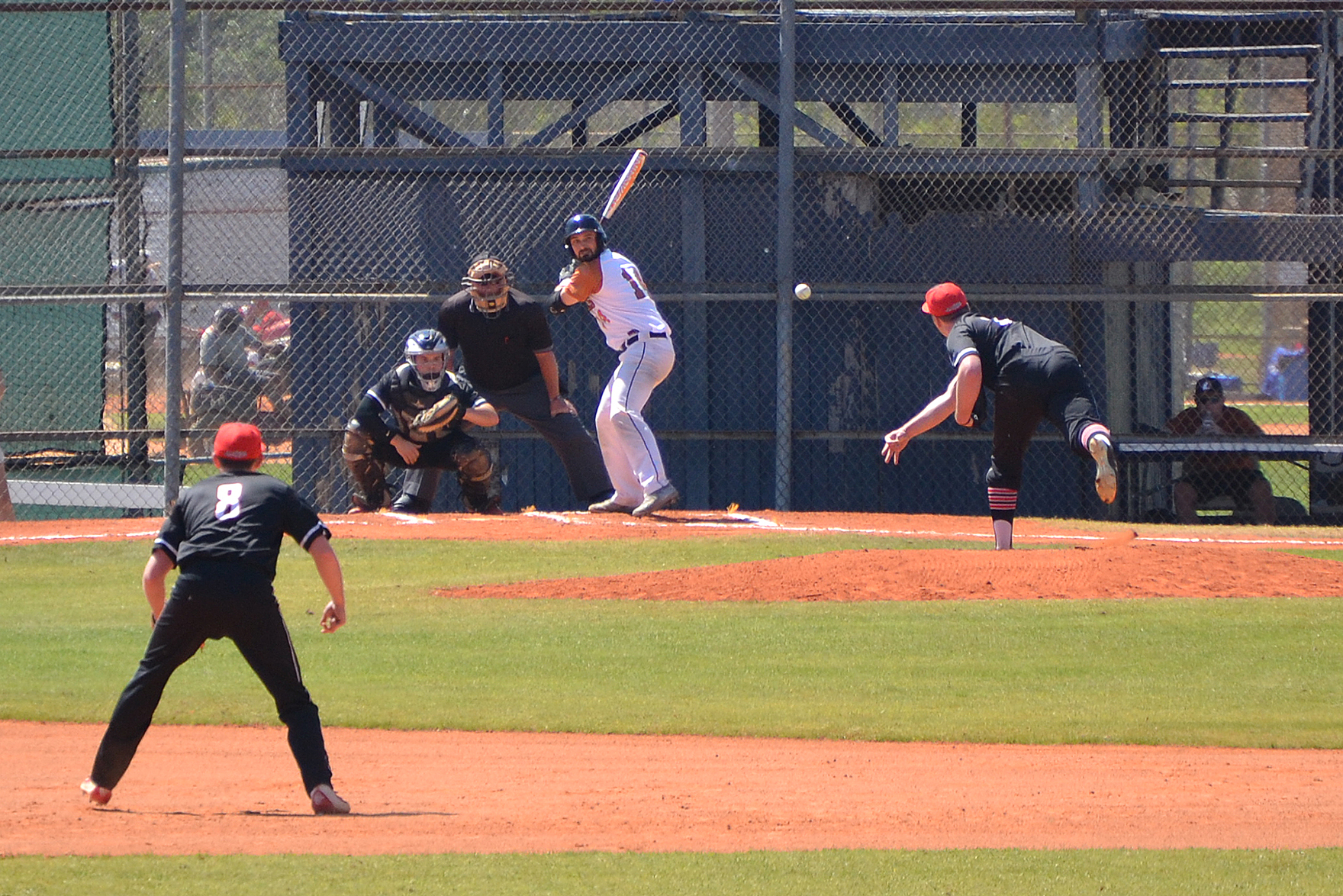 A pitch is thrown during the RussMatt Baseball Invitational held in Winter Haven