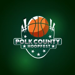 The logo for the Polk County Hoopfest, held in December at the AdventHealth Field House in Winter Haven.